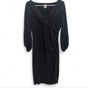 Anne Klein—Shimmering Black Long Sleeve Dress